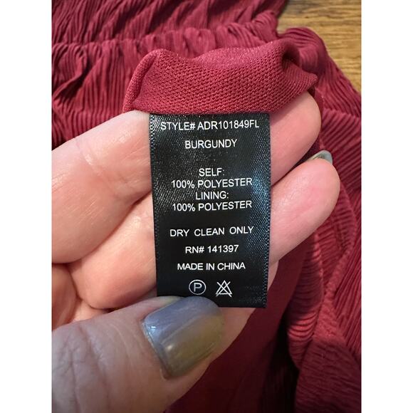 Floret Studios Women's Plissé Long Sleeve Casual Dress Red Size Small – NWT - Picture 7 of 7